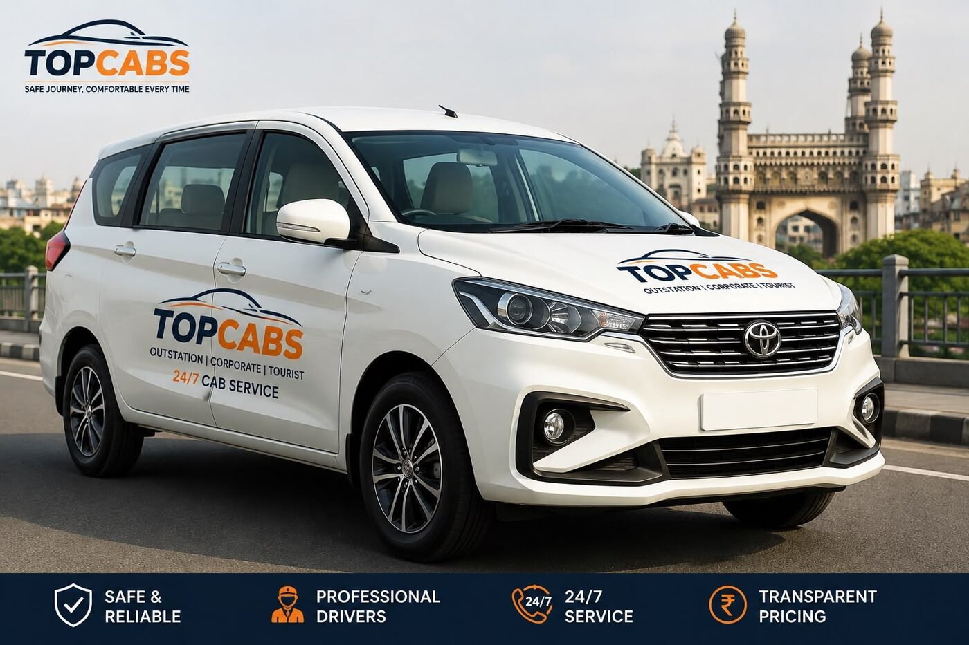 TopCabs sedan for corporate travel in Hyderabad