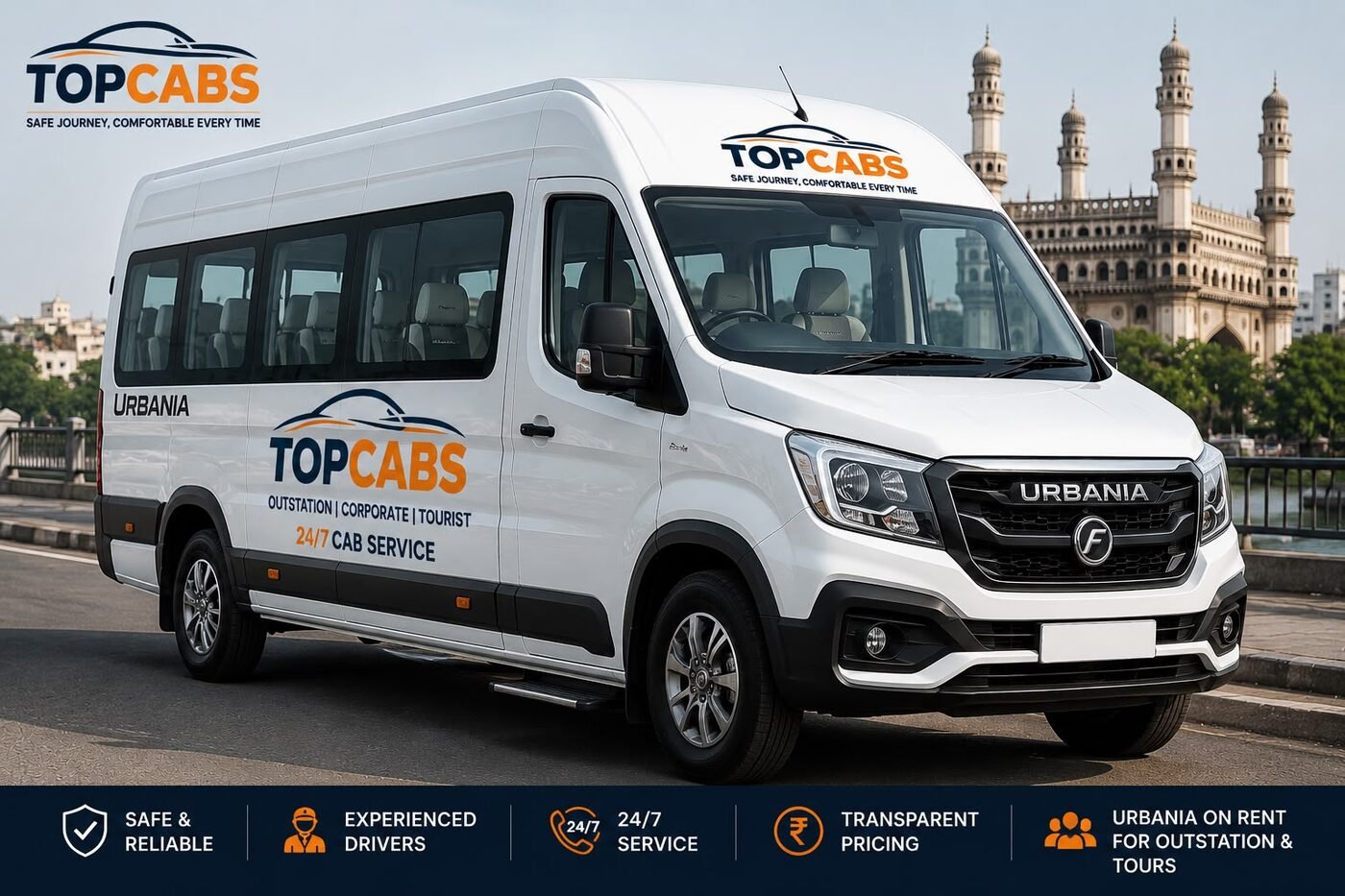 TopCabs Force Urbania for corporate and group travel in Hyderabad